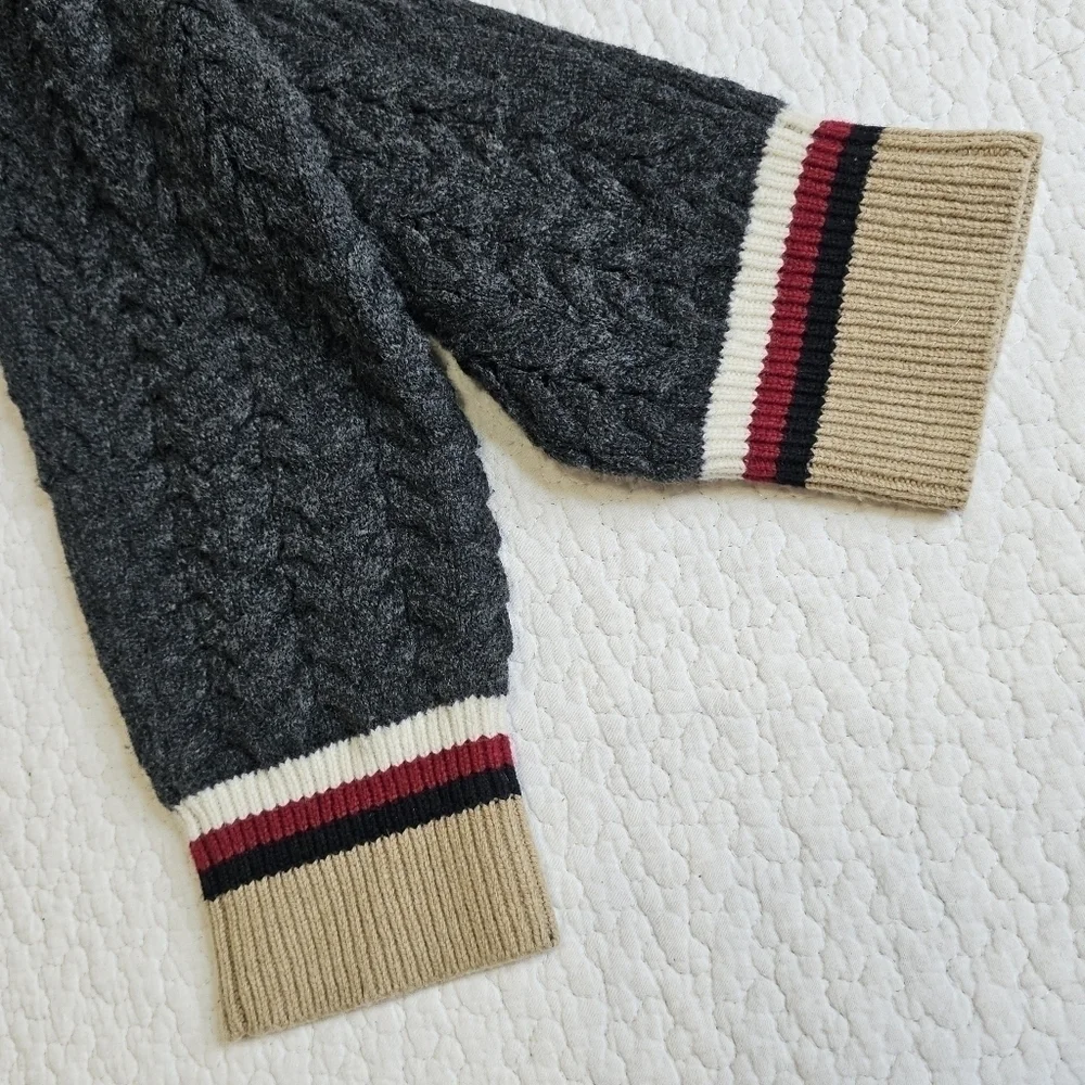 Sandro Tommy Cable Knit Oversized Wool Cardigan - Picture 10 of 15
